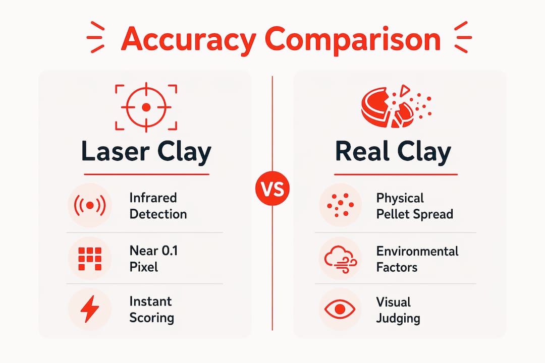 Infographic comparing laser clay and real clay accuracy