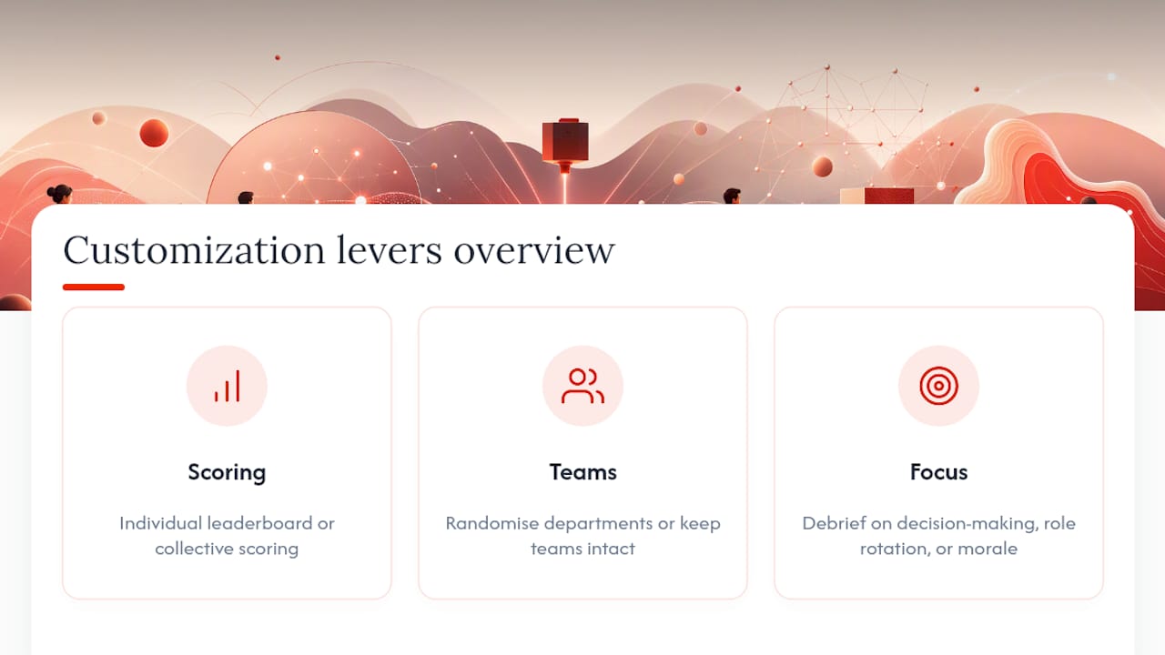 Customization options diagram for laser clay sessions