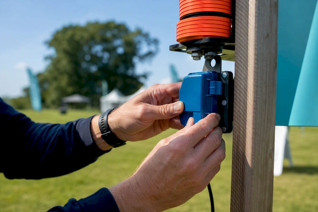 Hands mounting laser clay target stand