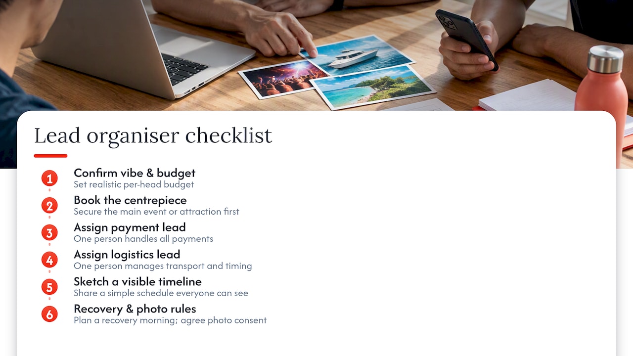 Planner's perspective: a short checklist for the lead organiser — overview diagram
