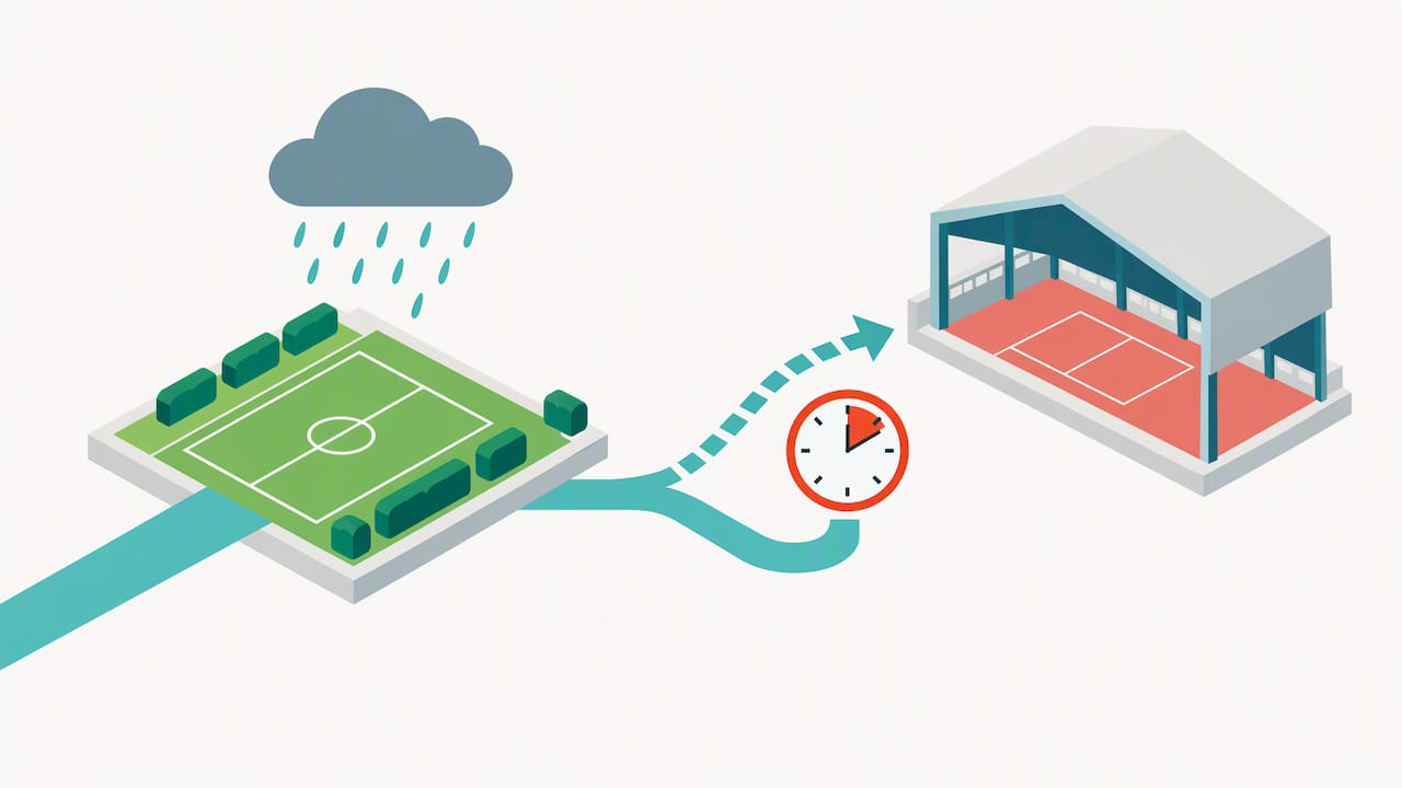 Outdoor activity switching to indoor backup