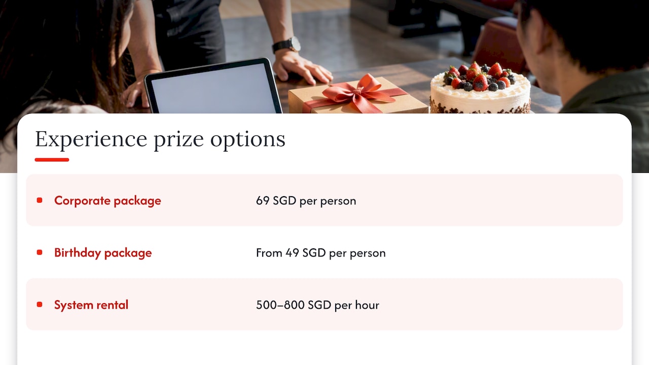 8. Book a memorable experience prize for your next tournament — overview diagram